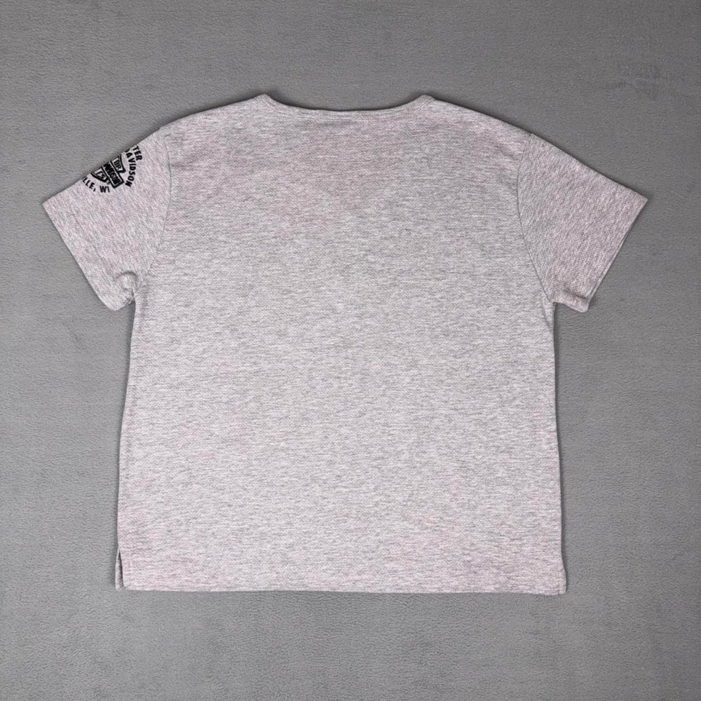 Harley-Davidson Womens V-Neck Embroidered Bar Shield Logo T-Shirt‎ Gray M USA - Picture 2 of 8